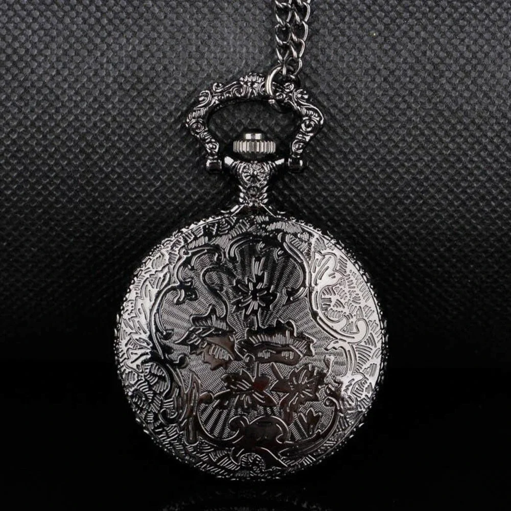Wolf Pocket Watch NEW Black Metal Wolves Wild Nature Outdoors Gift - Picture 3 of 4